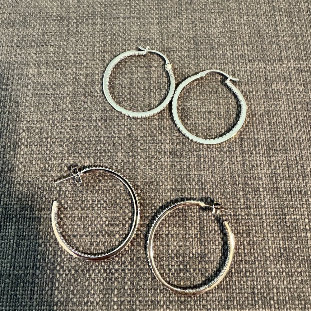 Diamond Hoop Earrings Bundle